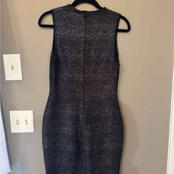 Aqua Shimmering Black Mini Dress -L - Picture 3 of 3